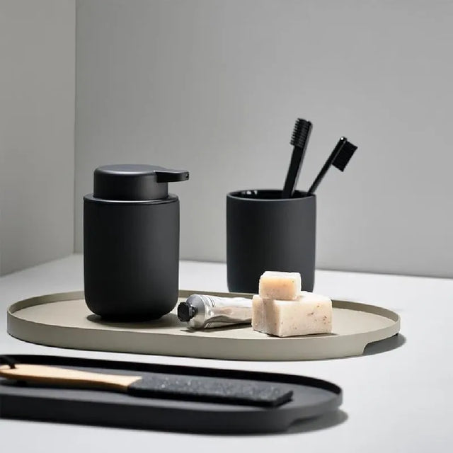 Bandeja Singles Ovalada Negra 23 cm