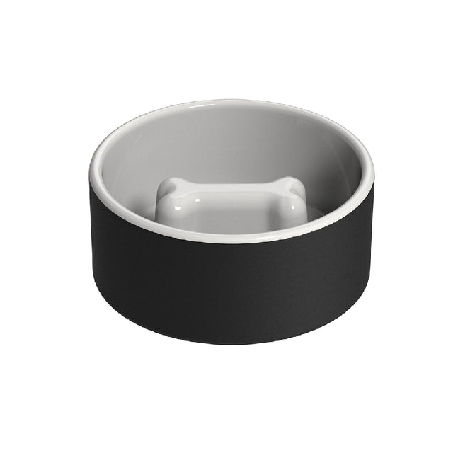 Plato Negro Mediano Para Comida de Mascotas