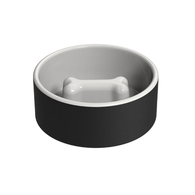 Plato Negro Grande Para Comida de Mascotas