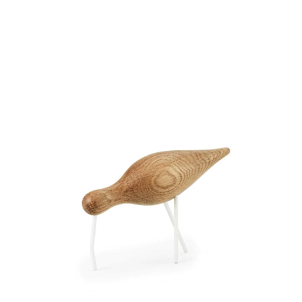 Figura Shorebird Grande Madera y Blanco