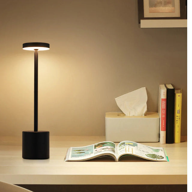 Lámpara Inalámbrica Negra de Mesa Disk