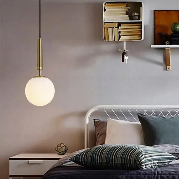 Lámpara Colgante de Aluminio Dorado y Vidrio Loft 1