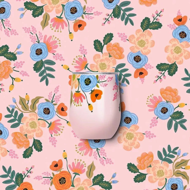 Copa Térmica Rifle Paper Stemless 355 ml Gloss Blush Lively Floral