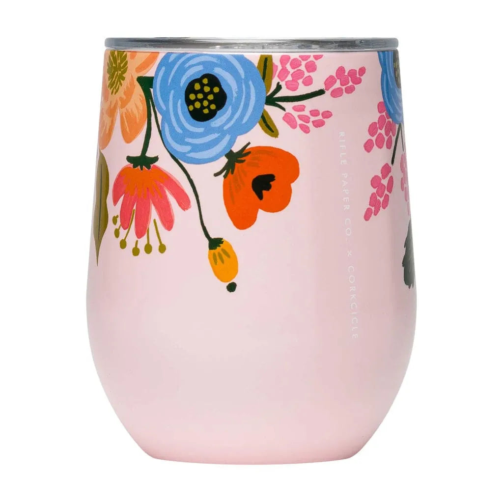 Copa Térmica Rifle Paper Stemless 355 ml Gloss Blush Lively Floral
