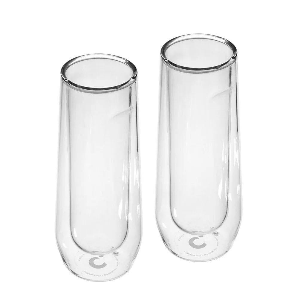 Pack Dos Copas de Vidrio Glass Flute 200 ml