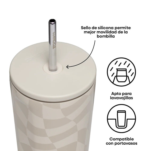 Vaso Térmico Cold Cup 700ml Wavy Checkerboard Neutrals