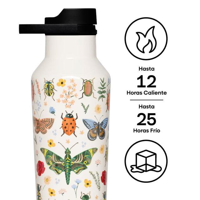 Botella Térmica Sport 600ml Rifle Paper Curio Cream