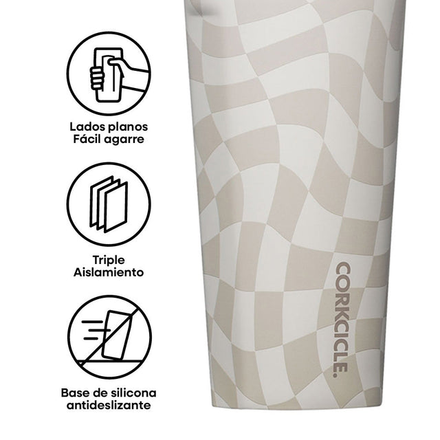 Vaso Térmico 475ml Wavy Checkerboard Neutrals