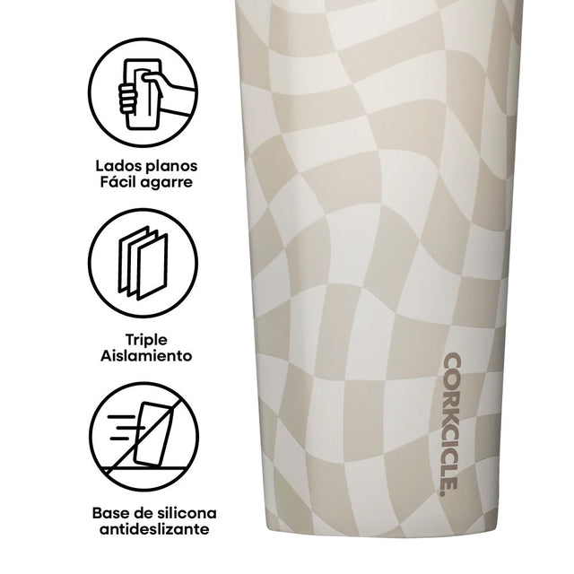 Vaso Térmico Cold Cup 700ml Wavy Checkerboard Neutrals