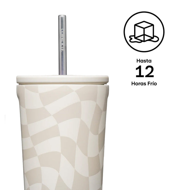 Vaso Térmico Cold Cup 700ml Wavy Checkerboard Neutrals