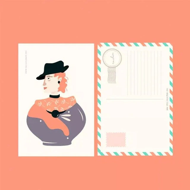 Postal Mujer con Sombrero