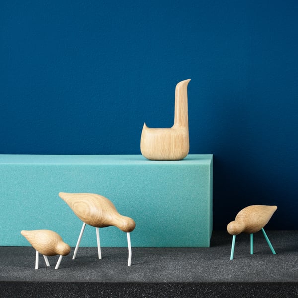 Figura Shorebird Pequeño Madera y Sea Blue