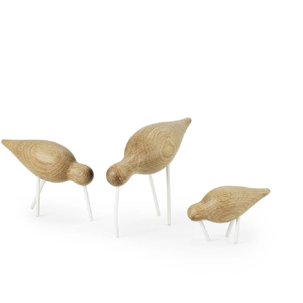 Figura Shorebird Pequeño Madera y Blanco