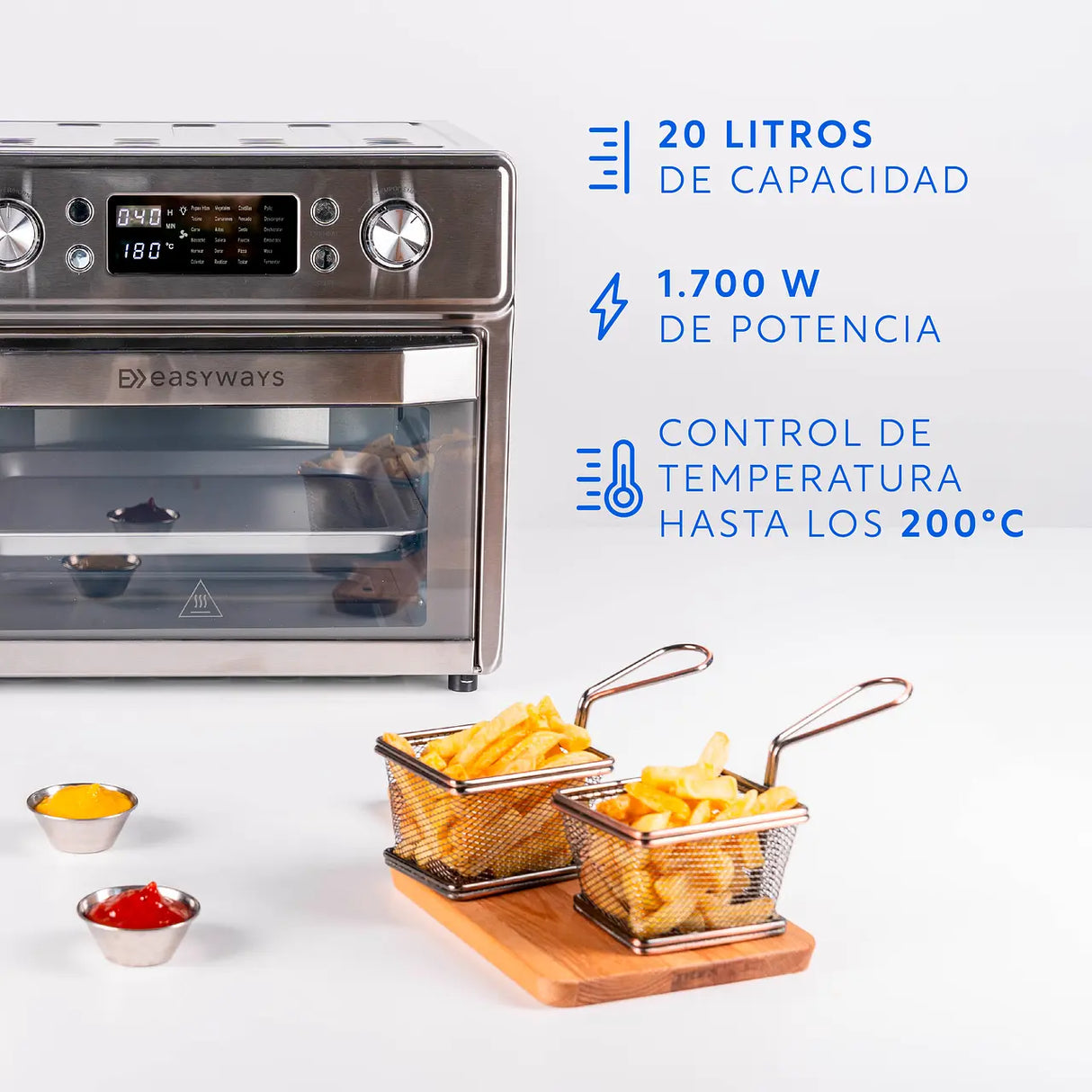 Freidora de Aire Air Fryer Gourmet Pro 20 L