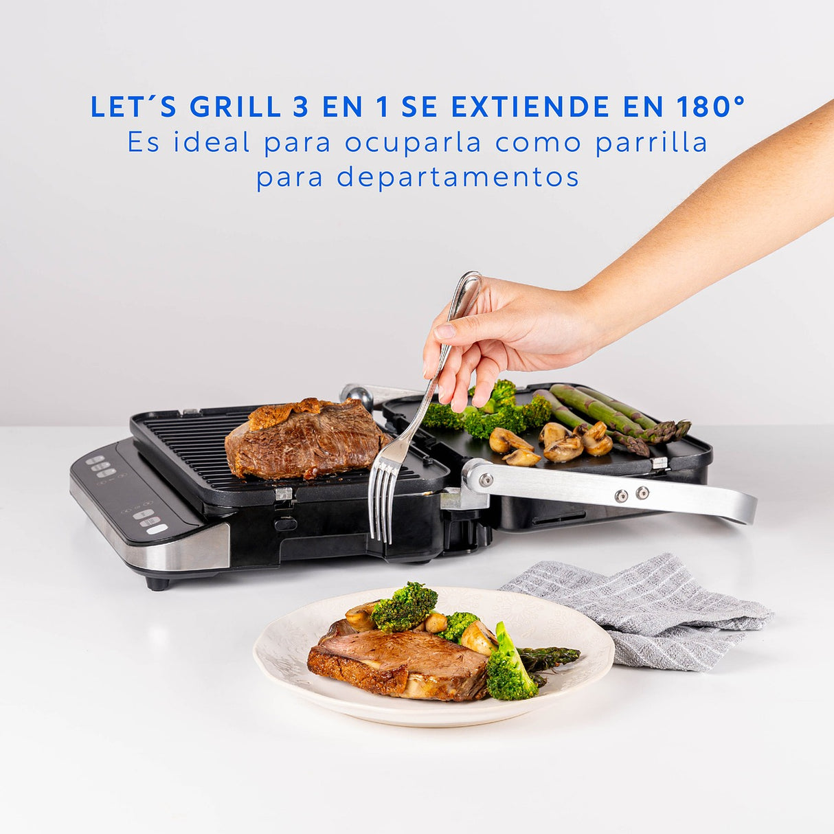 Plancha Sandwichera Let’s Grill 3 en 1