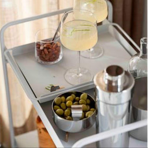 Carrito de Cócteles Gris Claro Trolley