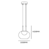 Lámpara colgante de aluminio y vidrio color smoke Merlo