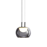 Lámpara colgante de aluminio y vidrio color smoke Merlo