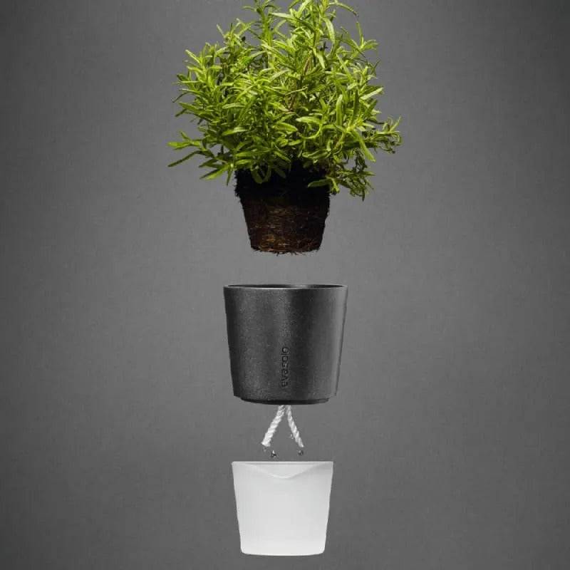 Macetero Autoriego Gris Oscuro