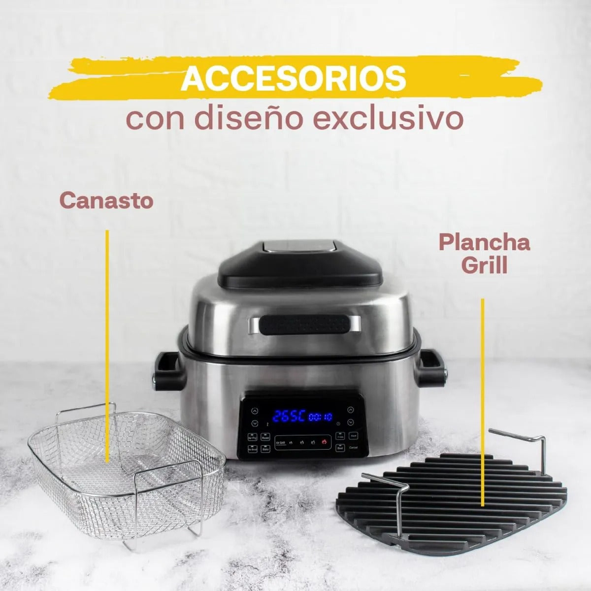 Parrilla Freidora de Aire Air Fryer Grill 6 Litros