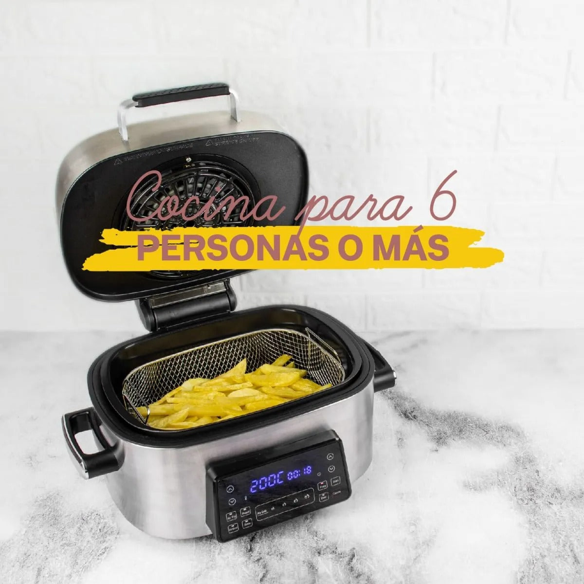 Parrilla Freidora de Aire Air Fryer Grill 6 Litros