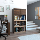 Biblioteca Office Habano y Miel con Dos Puertas Batientes