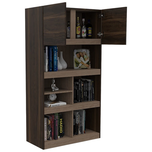Biblioteca Office Habano y Miel con Dos Puertas Batientes