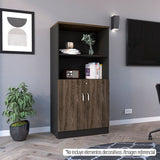 Biblioteca Home Office Negro Soft y Coñac