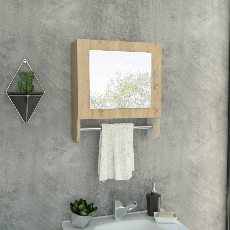 Botiquín Bath Rovere y Blanco con Puerta Espejo