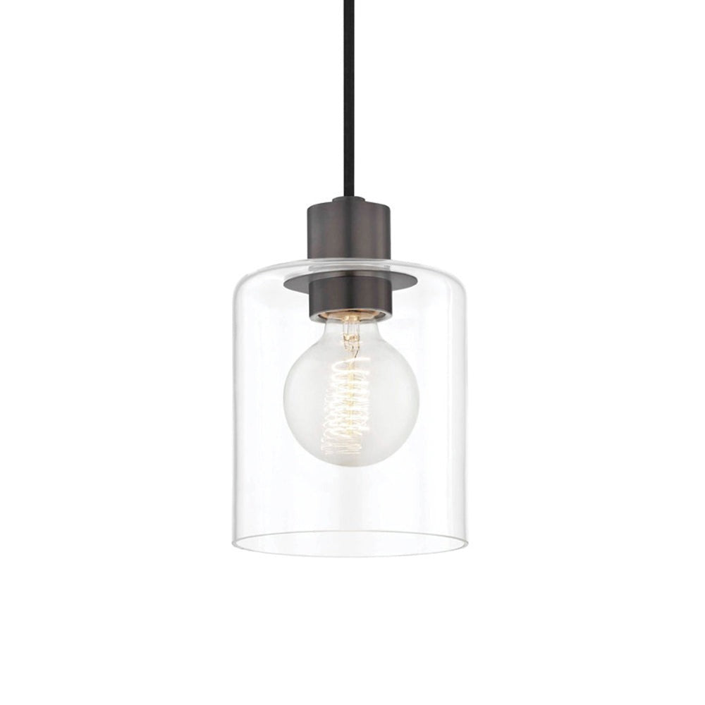 Lámpara Colgante de Vidrio con Detalles en Metal Negro Clair