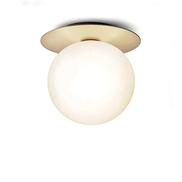 Apliqué de Metal Dorado y Vidrio Opal Loft Cristal