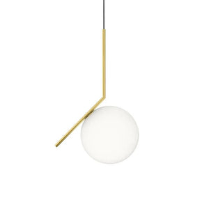 Lámpara Colgante de Aluminio Dorado y Vidrio Equilibre