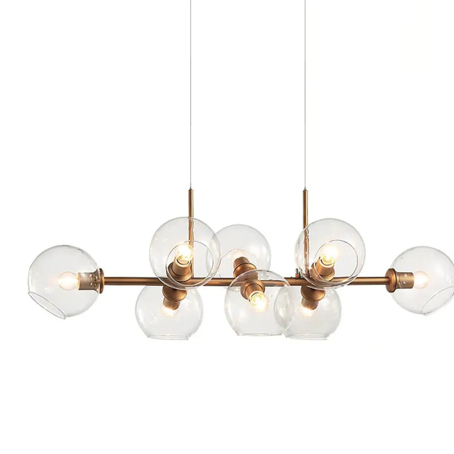 Lámpara Colgante Chandellier de Vidrio y Metal Dorado Privé