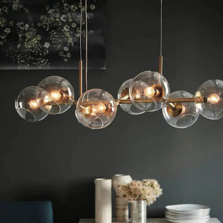 Lámpara Colgante Chandellier de Vidrio y Metal Dorado Privé