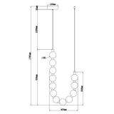 Lámpara colgante de aluminio y acrilico led dorado Gouda