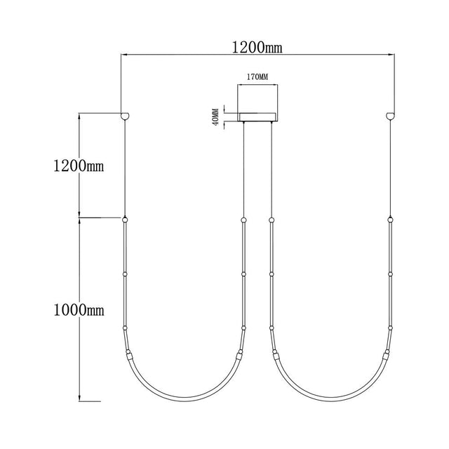 Lámpara Colgante de Aluminio Led Negra Flá