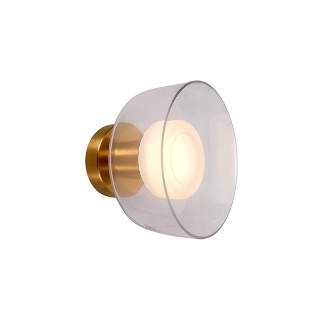 Apliqué de Aluminio Dorado y Vidrio Transparente Dijon