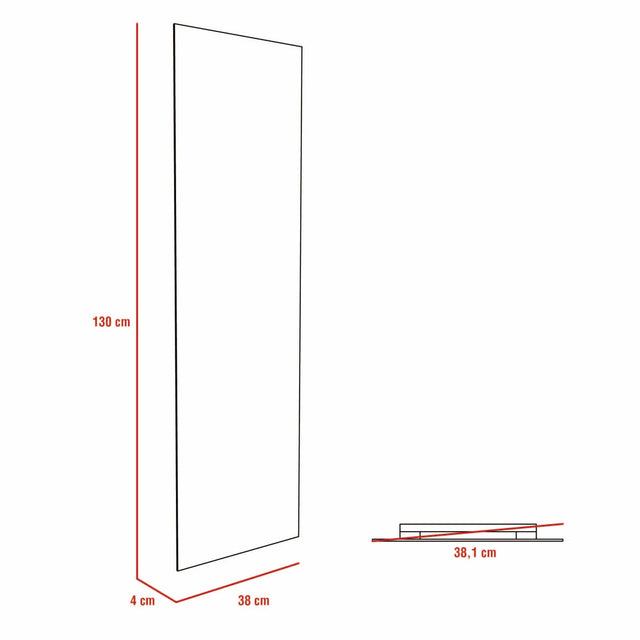 Espejo Sencillo Amalfi, Gris, Con Forma Rectangular