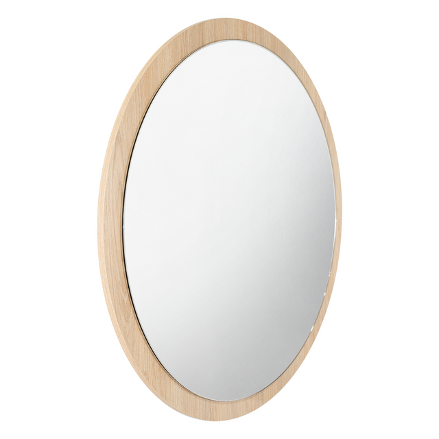 Espejo Circular Ary 80 Con Marco De Madera