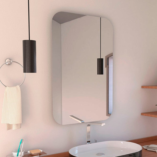 Espejo Pompei Gris Con Esquinas Ovaladas