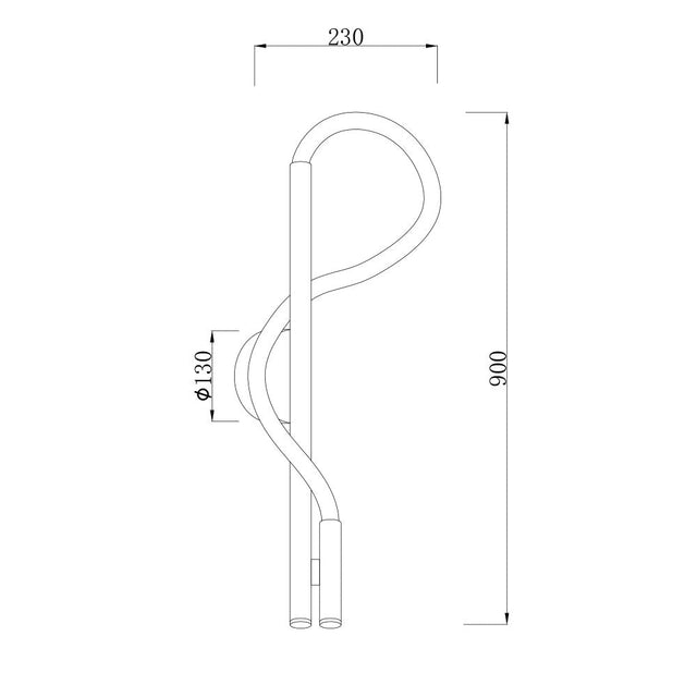Apliqué de Aluminio Negro y Cordón Led Larvik