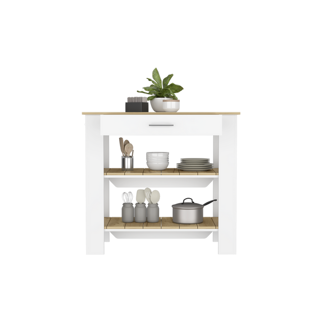Mesa De Cocina Cala Blanco y Macadamia