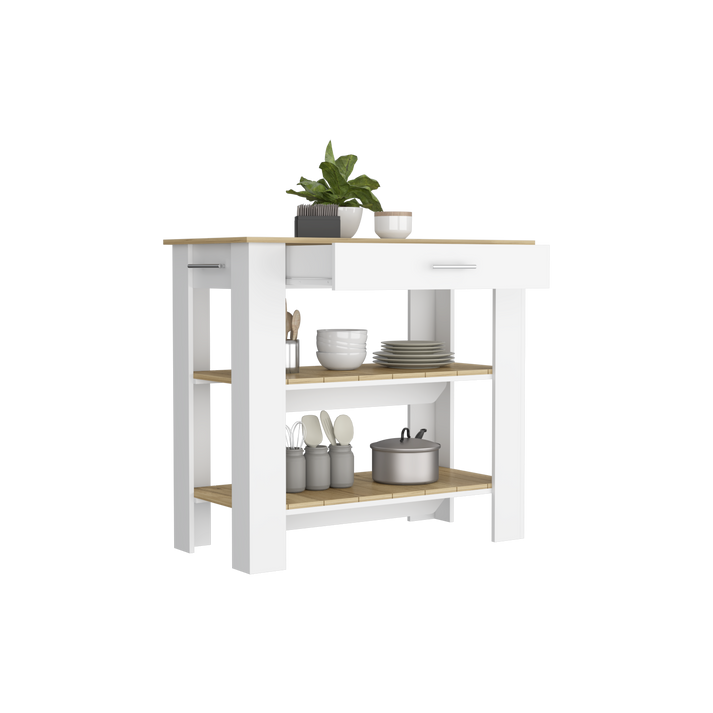 Mesa De Cocina Cala Blanco y Macadamia