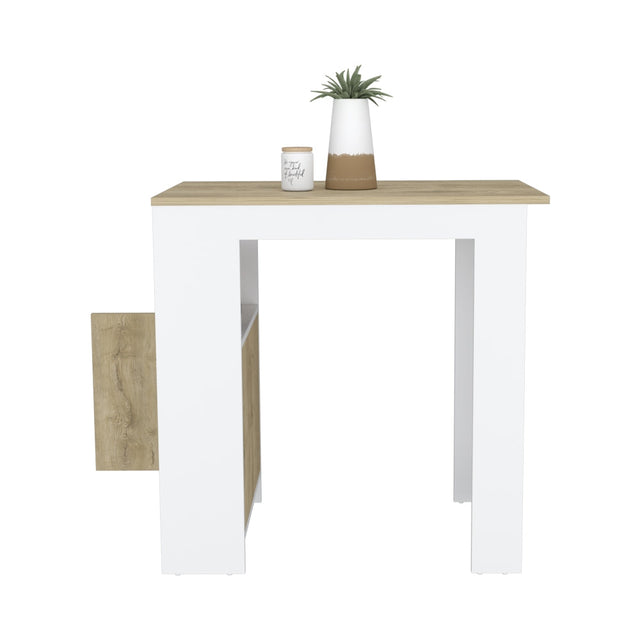 Mesa De Cocina Stirling Blanco y Macadamia