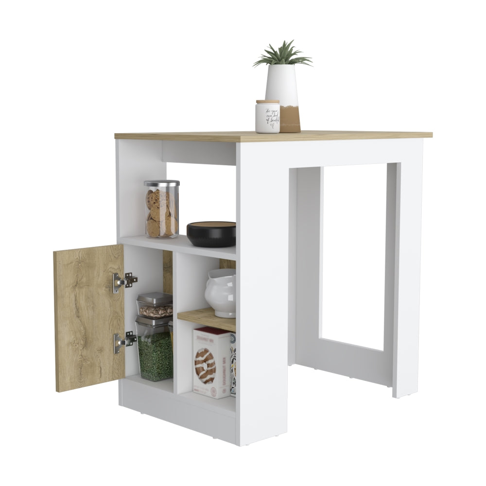 Mesa De Cocina Stirling Blanco y Macadamia