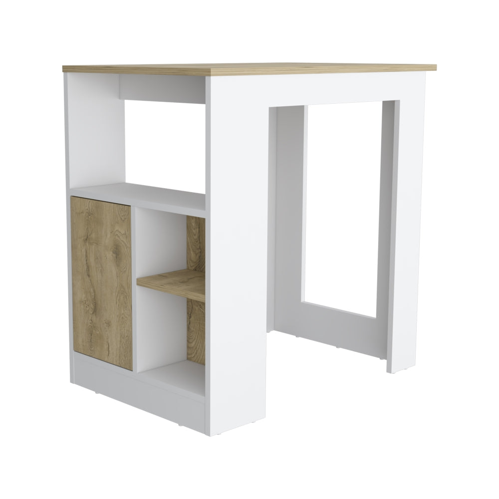 Mesa De Cocina Stirling Blanco y Macadamia