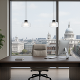 Lámpara Colgante de Aluminio Negro y Vidrio Transparente Dijon