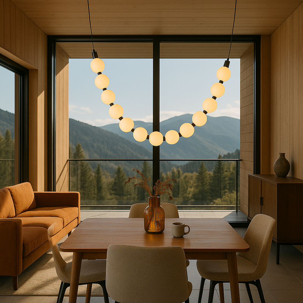 Lámpara colgante de aluminio y acrilico led negro Gouda