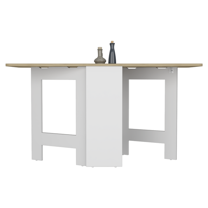 Mesa Abatible Compact Blanco y Macadamia