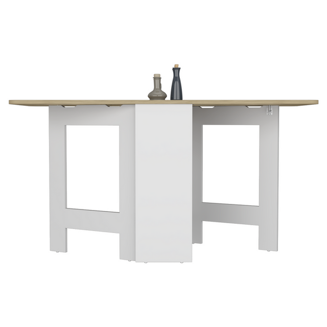 Mesa Abatible Compact Blanco y Macadamia